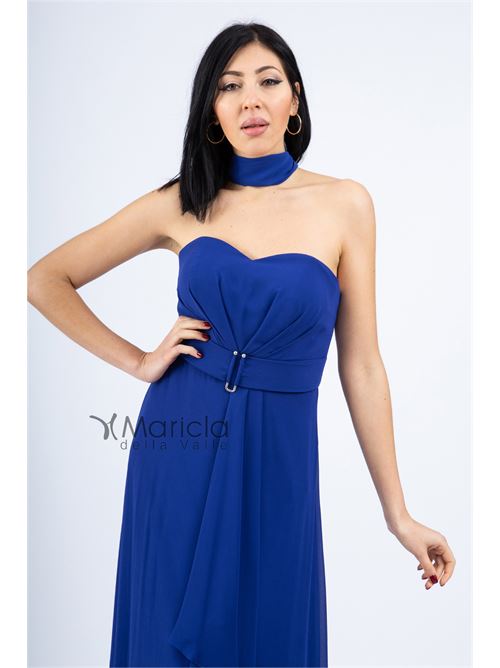Abito lungo con scollo a cuore MARICLA ELEGANCE | JC34356ROYAL